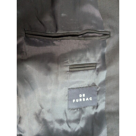 DE Fursac Wool Blazer Men's Size 48 Charcoal Single-Breasted Notch Lapel Jacket - Picture 7 of 11